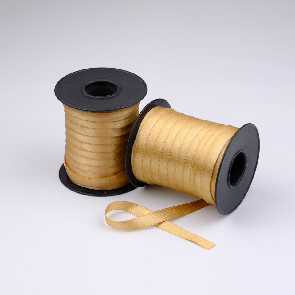 Saten Kurdele 1CM 100MT  Gold