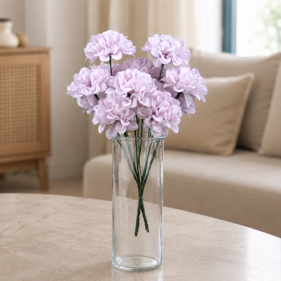 Yapay Çiçek 7 Dallı Eko Kasımpatı Demeti 30 cm Lila