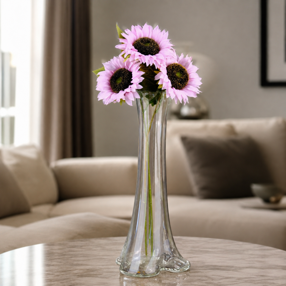 Yapay Retro Ayçiçeği Dalı 50 cm Pembe