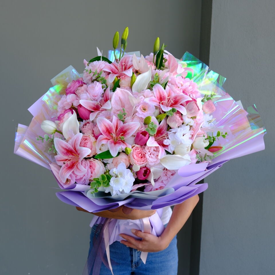 Blush Romance XXL Yapay Çiçek Buketi