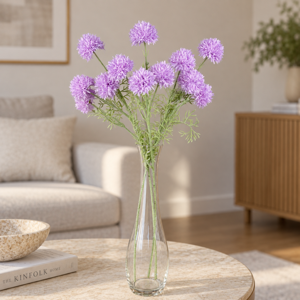 Yapay Top Krizantem Dalı Lila  78cm