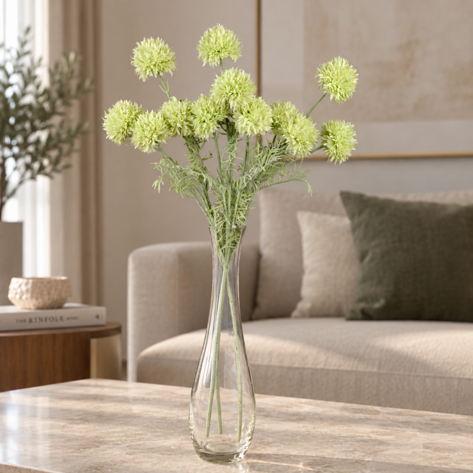 Yapay Top Krizantem Dalı Yeşil 78cm
