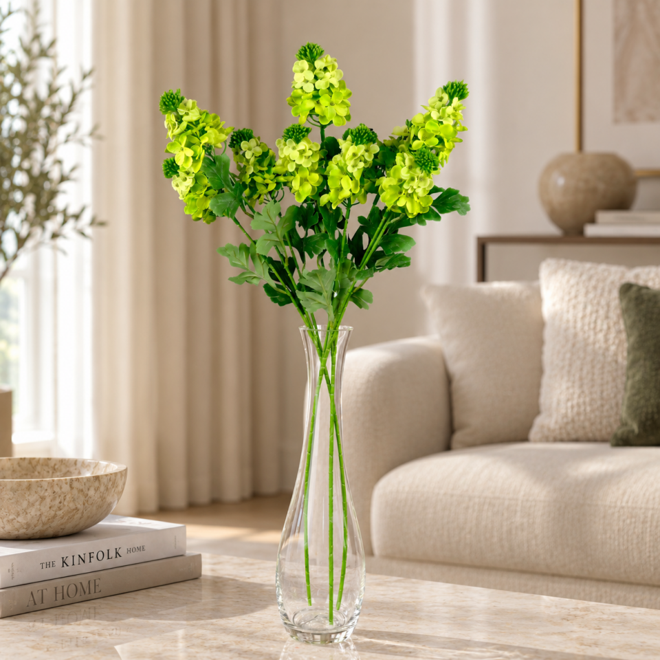 Yapay 3lü Sümbül Dalı 80 cm Yeşil