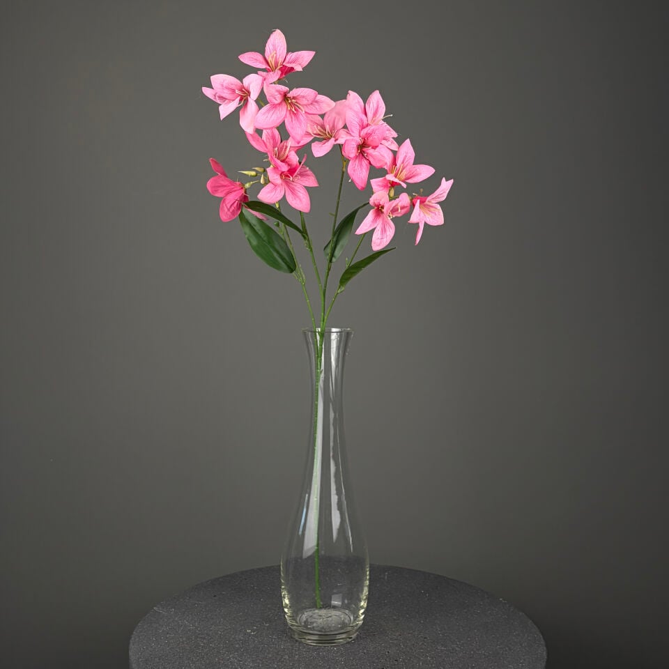 Yapay Tek Dal 12 Kafa Zambak (Lilyum) 85 cm - Fuşya